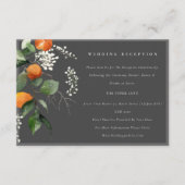 Carte D'accompagnement Réception de mariage botanique Gris Orange (Devant)