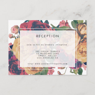 Carte D'accompagnement Réception de mariage botanique moderne