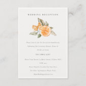 Carte D'accompagnement Réception De Mariage Botanique Orange Minimale (Devant)