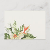 Carte D'accompagnement Réception de mariage botanique tropicale orange ve (Dos)