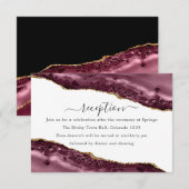 Carte D'accompagnement Réception de mariage Bourguignon et Agate dorée (Devant / Derrière)