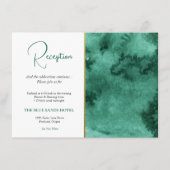 Carte D'accompagnement Réception de mariage branchée Emerald Green & Gold (Devant)