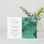 Carte D'accompagnement Réception de mariage branchée Emerald Green & Gold (Debout devant)
