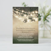 Carte D'accompagnement réception de mariage branches d'arbre rustiques & (Debout devant)