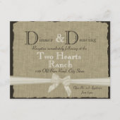 Carte D'accompagnement Réception de mariage Burlap and Bow (Devant)