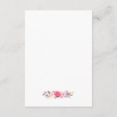 Carte D'accompagnement Réception de mariage Cadre doré floral chic élégan (Dos)