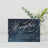 Carte D'accompagnement Réception de mariage calligraphie argentée vintage (Debout devant)