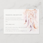 Carte D'accompagnement Réception de mariage Chic Boho Feather Dreamcatche (Devant)