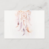 Carte D'accompagnement Réception de mariage Chic Boho Feather Dreamcatche (Dos)