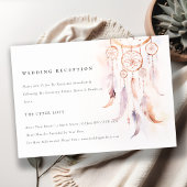 Carte D'accompagnement Réception de mariage Chic Boho Feather Dreamcatche