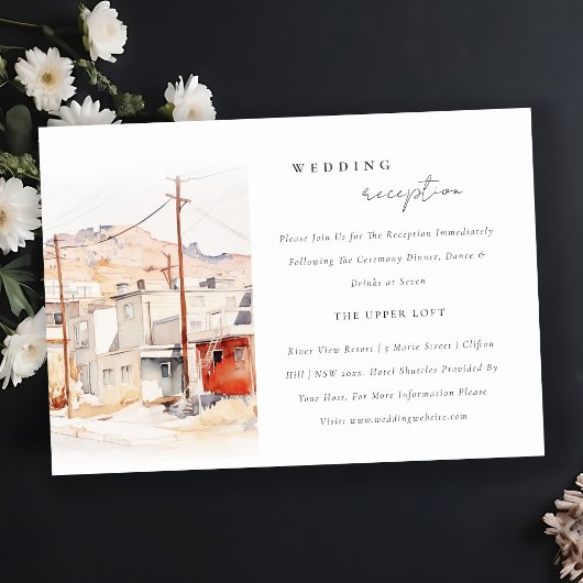 Carte D'accompagnement Réception de mariage chic El Paso Texas City Scape