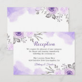Carte D'accompagnement Réception de mariage chic florale pastel violet te (Devant / Derrière)