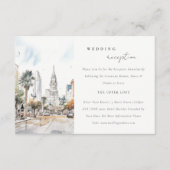 Carte D'accompagnement Réception de mariage chic Orlando Florida Skyline (Devant)