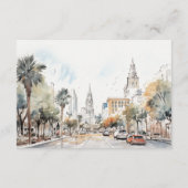 Carte D'accompagnement Réception de mariage chic Orlando Florida Skyline (Dos)