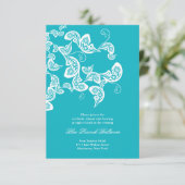 Carte D'accompagnement Réception de mariage chic paon paisley turquoise (Debout devant)
