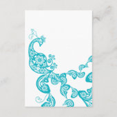 Carte D'accompagnement Réception de mariage chic paon paisley turquoise (Dos)