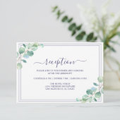 Carte D'accompagnement Réception de mariage chic Script Green Foliage (Debout devant)