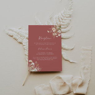 Carte D'accompagnement Réception de mariage classique Boho Blush Fleur sa