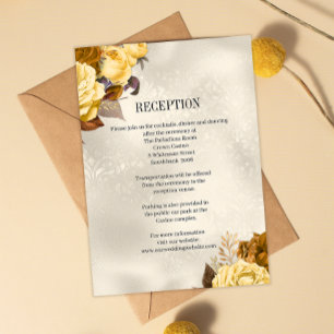 Carte D'accompagnement Réception de mariage classique Boho Elegance Gold