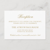 Carte D'accompagnement Réception de mariage classique élégant à l'ancienn (Devant)