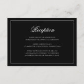 Carte D'accompagnement Réception de mariage classique en noir et blanc (Devant)