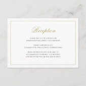 Carte D'accompagnement Réception de mariage classique en noir et or (Devant)