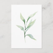 Carte D'accompagnement Réception de mariage classique en vert Feuille (Dos)