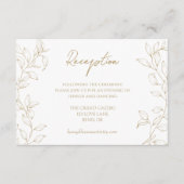 Carte D'accompagnement Réception de mariage classique Gold Green (Devant)