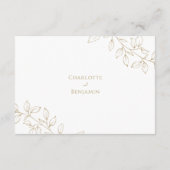 Carte D'accompagnement Réception de mariage classique Gold Green (Dos)