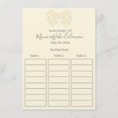 Carte D'accompagnement Réception De Mariage Classique | Graphique de sièg (Devant)
