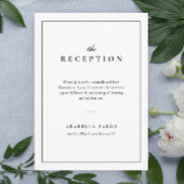 Carte D'accompagnement Réception de mariage classique noir et blanc