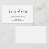 Carte D'accompagnement Réception de mariage, Conception minimale, Police (Devant / Derrière)