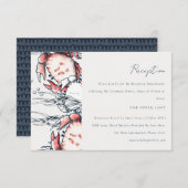 Carte D'accompagnement Réception de mariage côtière de crabe sous-marin d (Devant / Derrière)