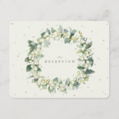 Carte D'accompagnement Réception de mariage Cream Snowberry + Eucalyptus  (Dos)