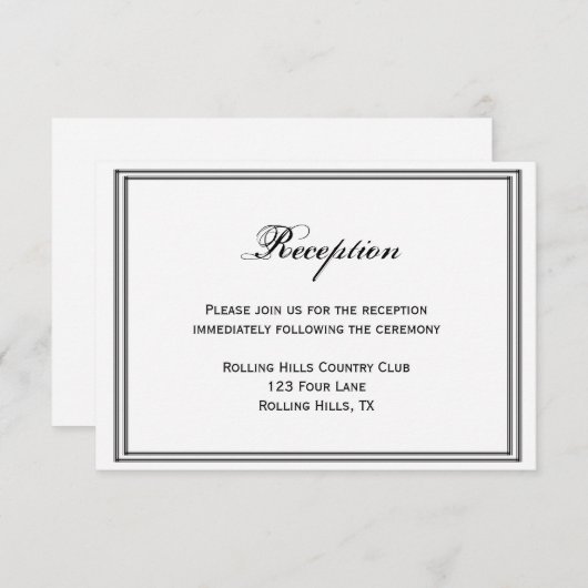 Carte D'accompagnement Réception de mariage de destination Las Vegas (Devant / Derrière)