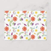 Carte D'accompagnement Réception de mariage de fête florale aquarelle esp (Dos)