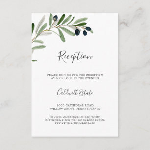 Carte D'accompagnement Réception de mariage de la Branche d'Olivier moder