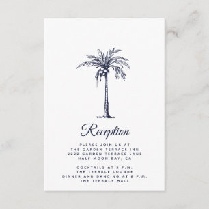Carte D'accompagnement Réception de mariage de la Marine moderne Blue Pal