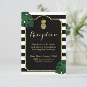 Carte D'accompagnement Réception de mariage de l'ananas d'Hawaï moderne (Debout devant)