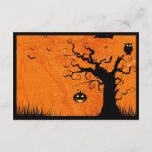 Carte D'accompagnement Réception de mariage de l'arbre d'Halloween effray (Dos)