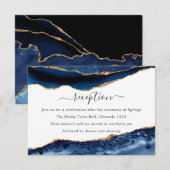 Carte D'accompagnement Réception de mariage de Marine et Gold Agate (Devant / Derrière)
