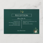 Carte D'accompagnement Réception de mariage de Noël Monogramme (Devant)