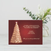 Carte D'accompagnement Réception de mariage de Noël Or Rouge (Debout devant)