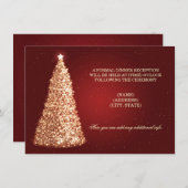 Carte D'accompagnement Réception de mariage de Noël Or Rouge (Devant / Derrière)