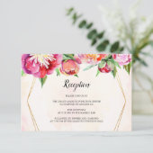 Carte D'accompagnement Réception De Mariage De Pierre De Corail Géométriq (Debout devant)