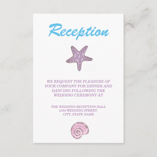 Carte D'accompagnement Réception de mariage de sirène de conte de fées ro (Devant)