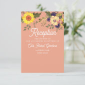 Carte D'accompagnement Réception de mariage de tournesol (Debout devant)