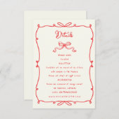 Carte D'accompagnement Réception De Mariage De Vaches De Main Tournée À L (Devant / Derrière)