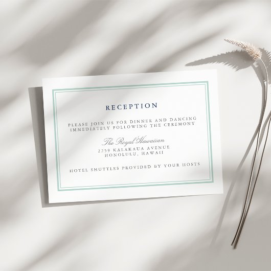 Carte D'accompagnement Réception De Mariage Des Marées De Seaglass