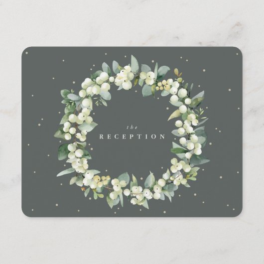 Carte D'accompagnement Réception de mariage des tiges de canneberge verte (Dos)